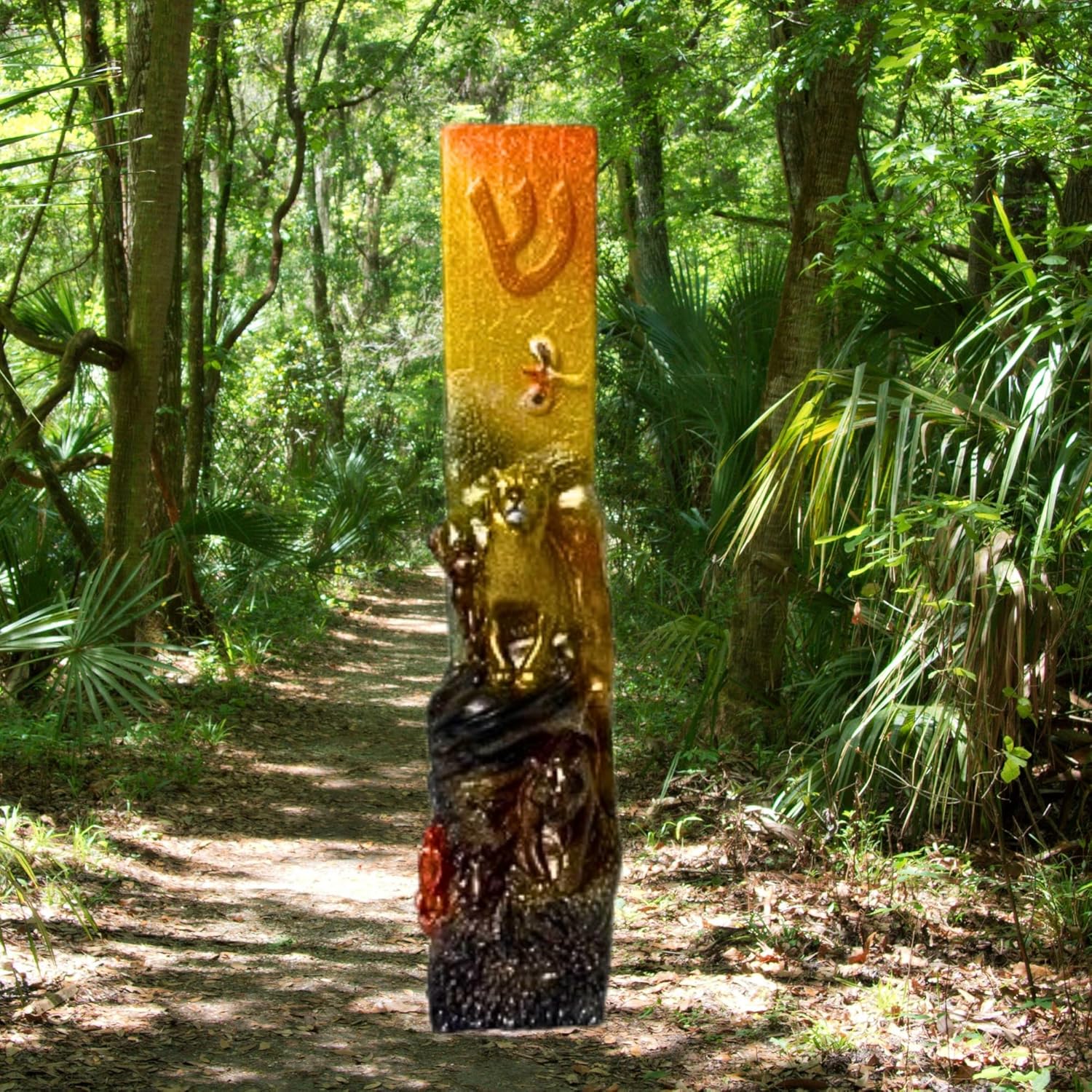 Handmade Lion Mezuzah Case for Jewish Boys and Girls Room