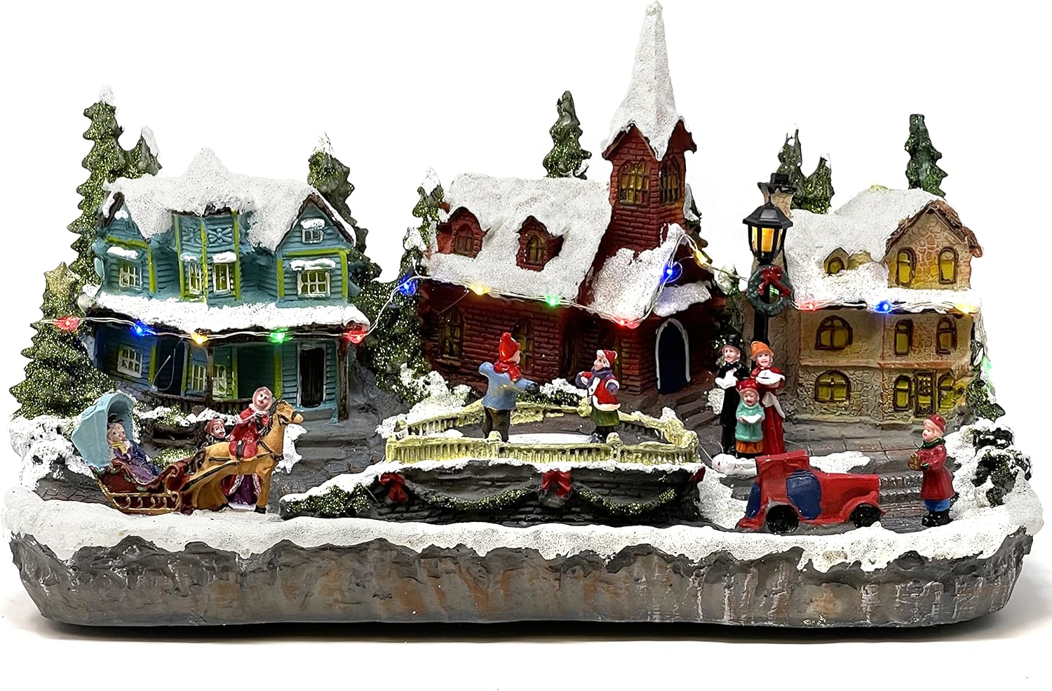 Allgala Christmas House Figurine with Dual Power