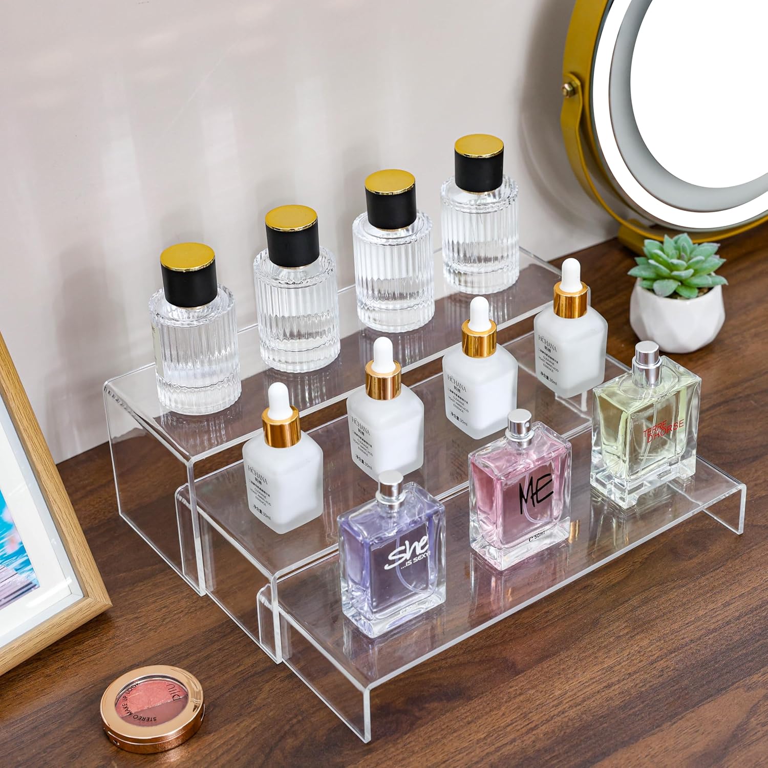 Yieach 6 Pcs Clear Acrylic Risers Display Stand