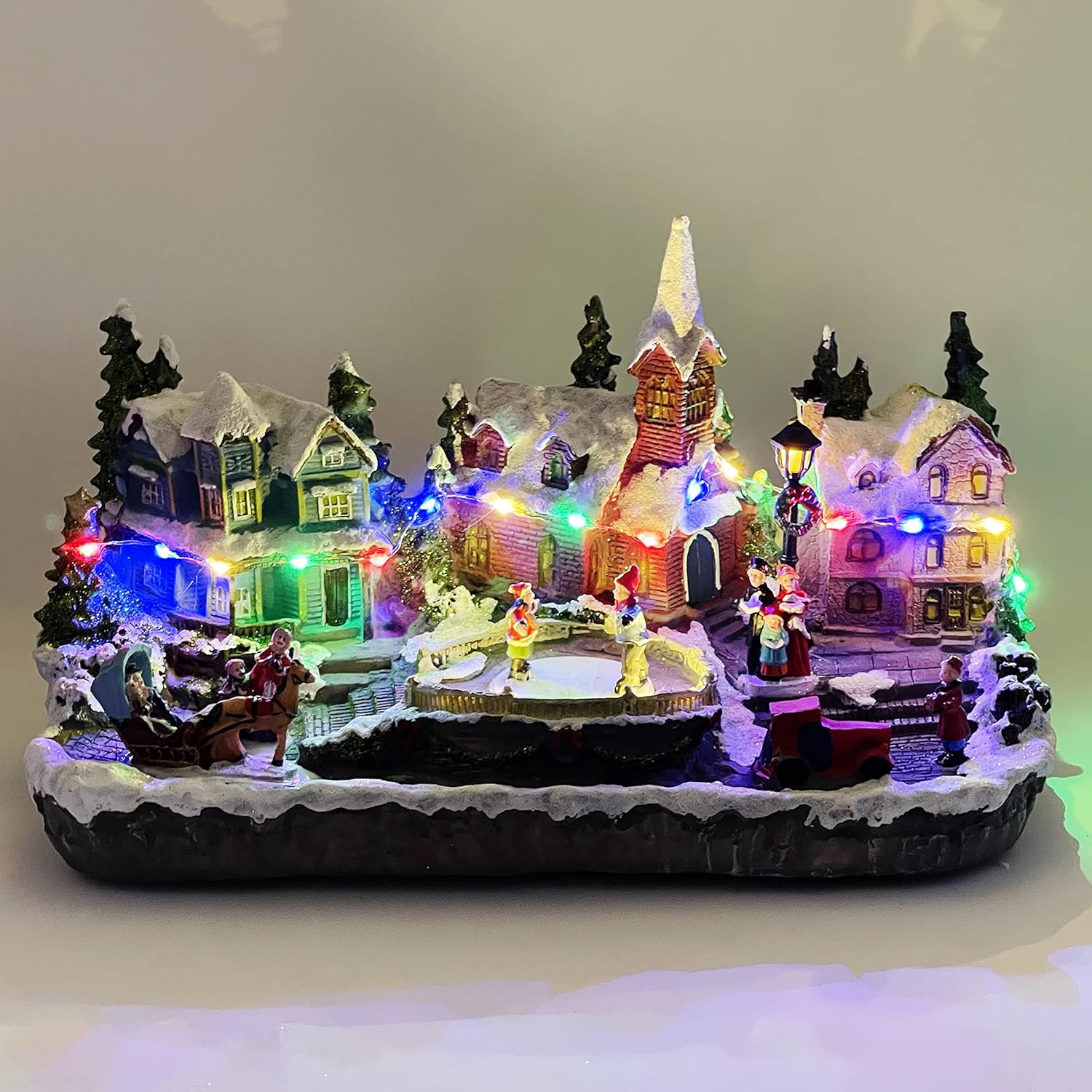 Allgala Christmas House Figurine with Dual Power
