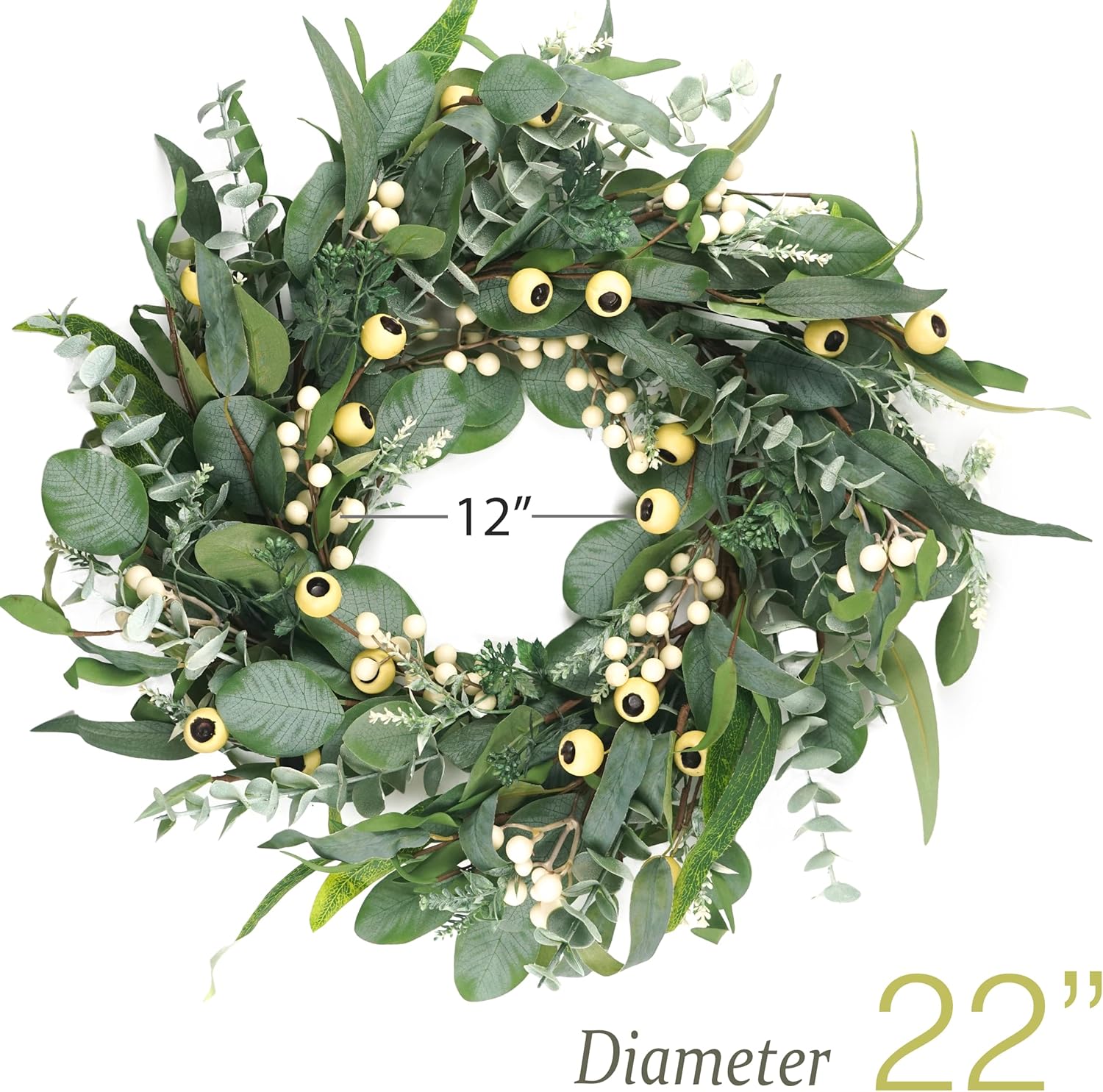 HomeKaren 22 Inch Front Door Wreath